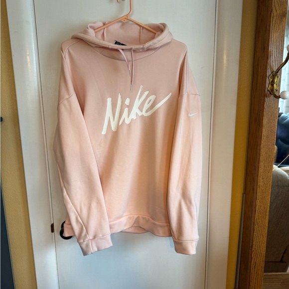 Nike Tops - Nike Light Pink Hoodie with White Logo